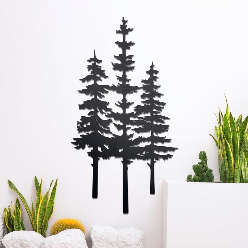 2FY2SW noxozoqm Metal Tree Wall Decor, Cabin Decor, Tree Decor, Rustic Wall Decor for Home Office Farmhouse Indoors and Outdoors Black - Image 5
